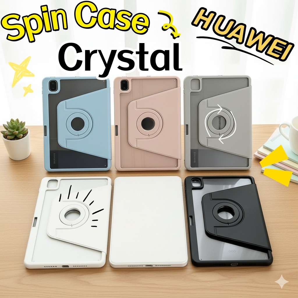 [ พร้อมส่ง] เคส For Huawei MatePad 11.5 11.5S SE11 Air 11.5 ฝาหลังใส หมุนได้ 360° ใส่ปากกา