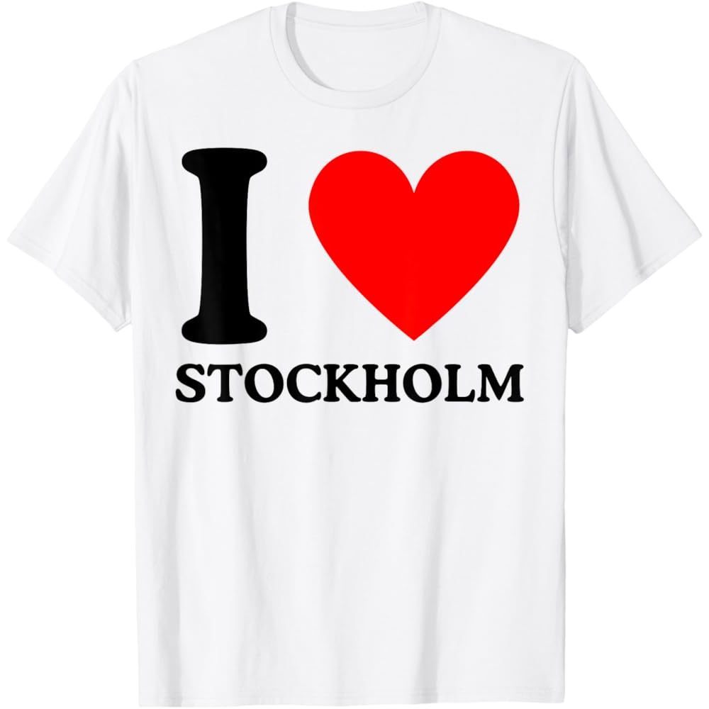 Ranberry Graphic t-shirt เสื้อยืดของที่ระลึกสวีเดน Stockholm Sweden " I LOVE STOCKHOLM - สวีเดน Stoc