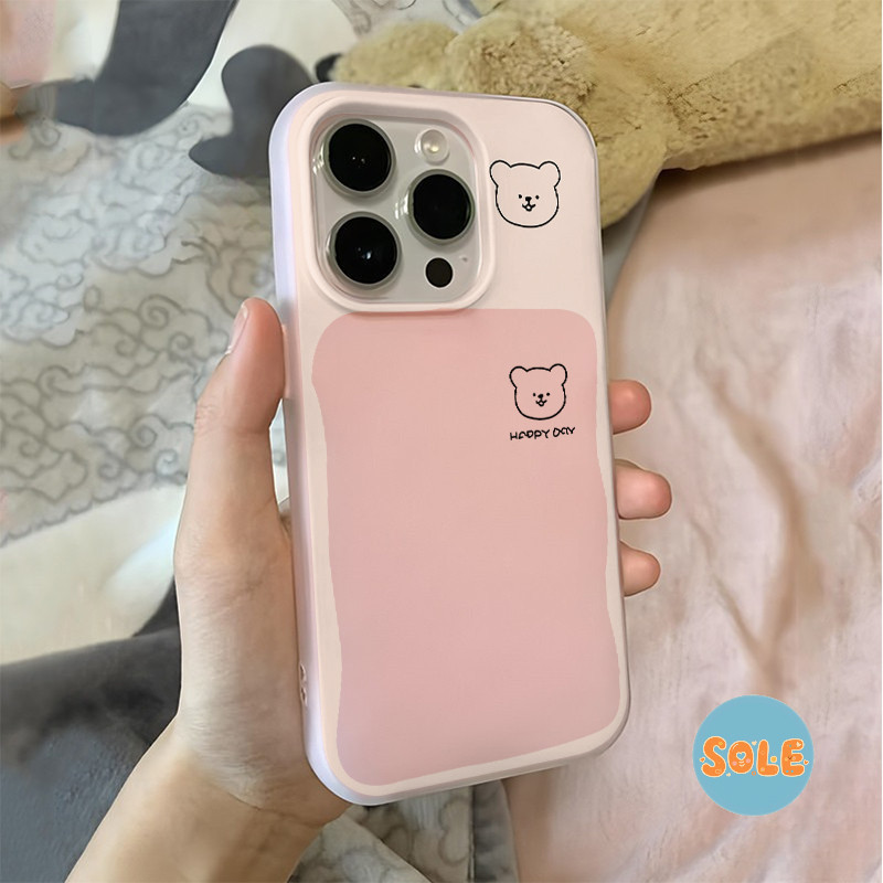 Sole เคสโทรศัพท์ ดูดีเรียบง่ายลายน่ารัก เหมาะสำหรับiphone 11 17 16 Pro Max XR 12 13 14 15 สีชมพูสวยงาม#080