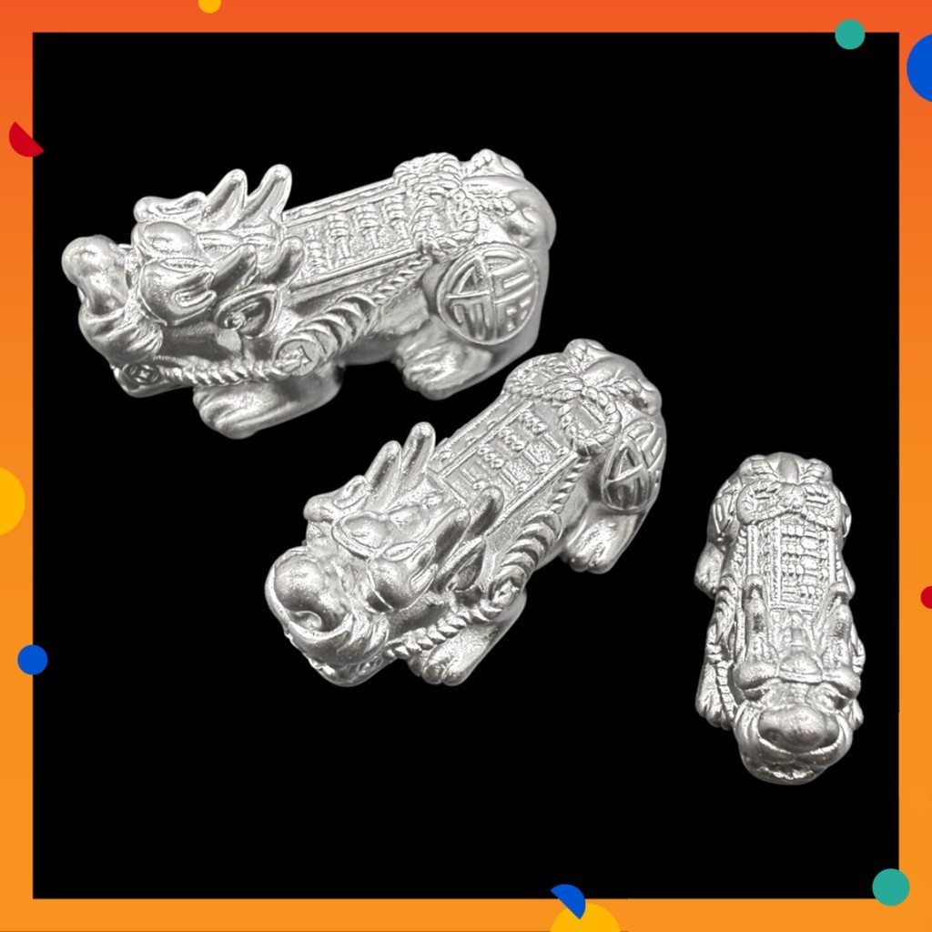 S999 3D PIXIU ลูกปัด Spacer ลูกปัด PI XIU พร้อมลูกคิดเงินบริสุทธิ์ 999 盘貔貅 DIY เครื่องประดับทําอุปกร