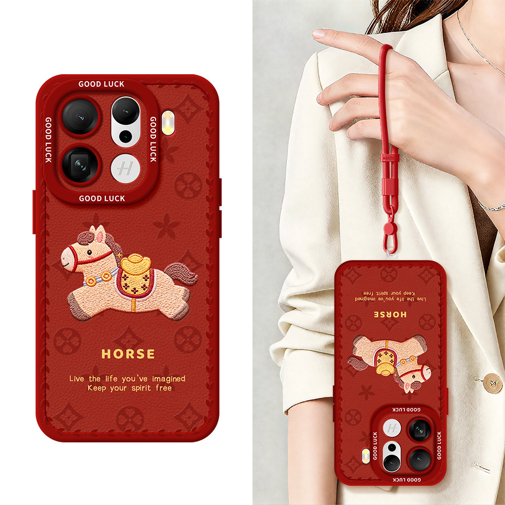 เคส oppo a18 เคสออปโป้a18 พิมพ์ Pony เหมาะสําหรับ OPPOFindx9pro เคสโทรศัพท์พร้อมเชือกเส้นเล็ก X9 สไต