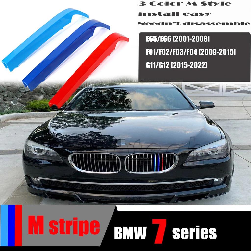 M ประสิทธิภาพ 3 สีคลิปย่างสําหรับ 05-22 BMW7 730d 730i 740i 750i 760i 760Li M760i B7 Stripe Grille K