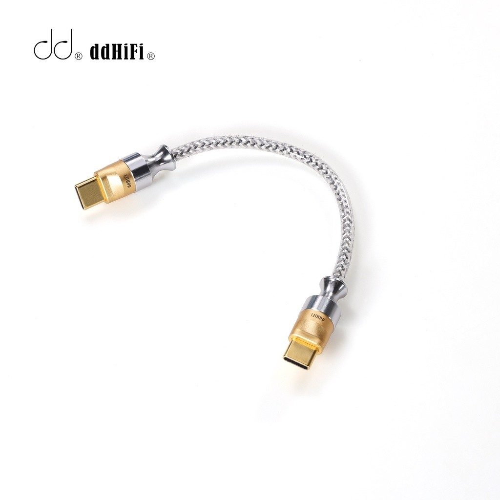 DD DdHiFi TC07S Nyx Series Silver TypeC HiFi Audiophile สาย USB OTG พร้อม Litz Silver Plated Over LCFC Shielding 10 ซม.