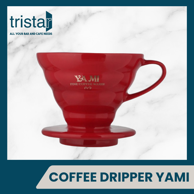 MERAH Coffee Dripper Yami V02 PP Red Por Over Coffee 1-2 Cup Manual Brewing Tool Brew Coffee Café Re