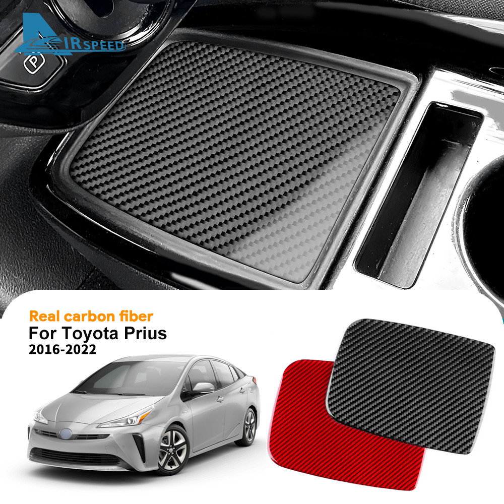KUNGKIC คาร์บอนไฟเบอร์สําหรับ Toyota Prius 2016-2022 คอนโซลกลาง Trim แผงภายใน Trim อะไหล่หลังการขายอ