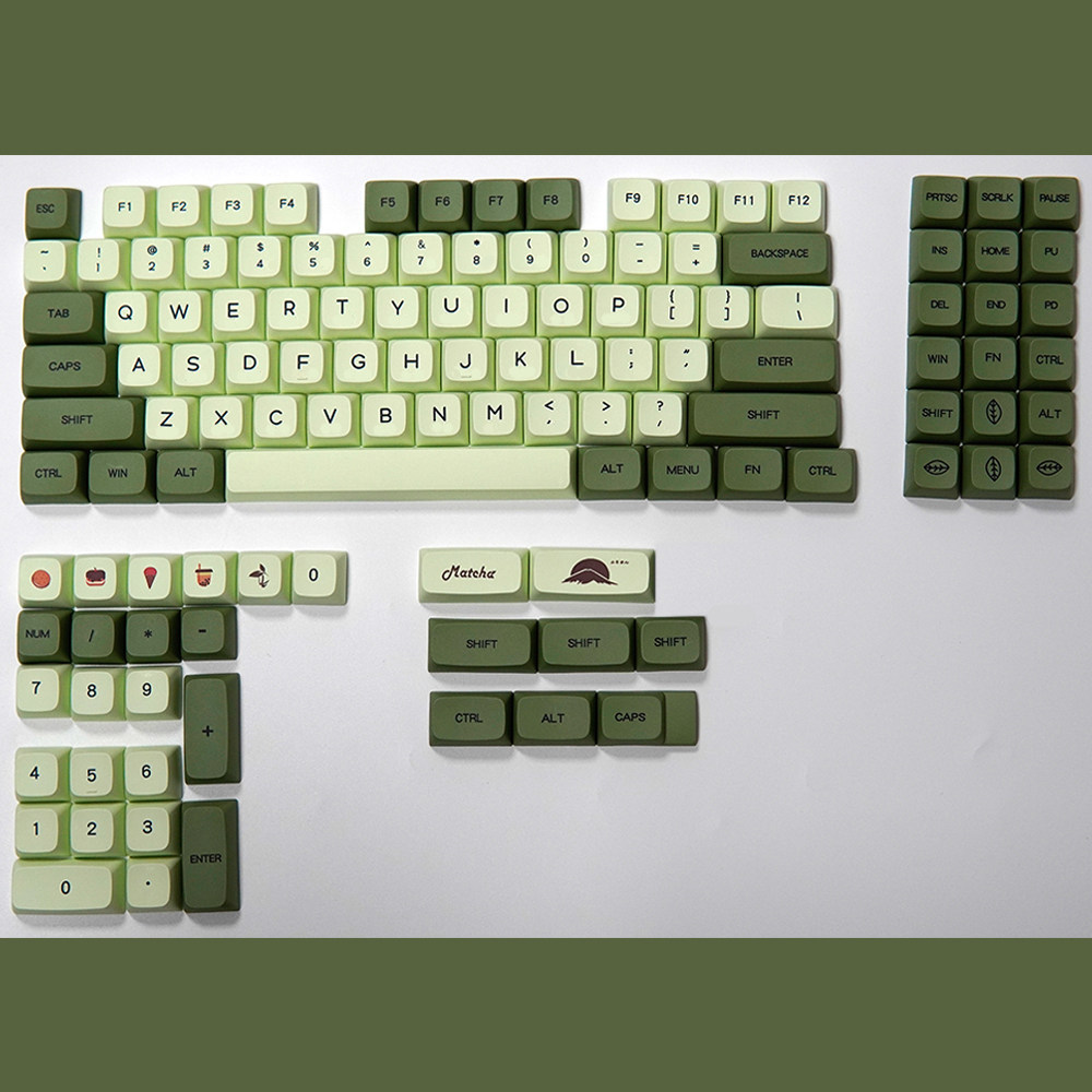 ไฮไลท์ keycap ใส Matcha Keyca Keycap XDA ความสูง PBT Sublimation Phonetic เกาหลีไทยขนาดเล็กครบชุด 12