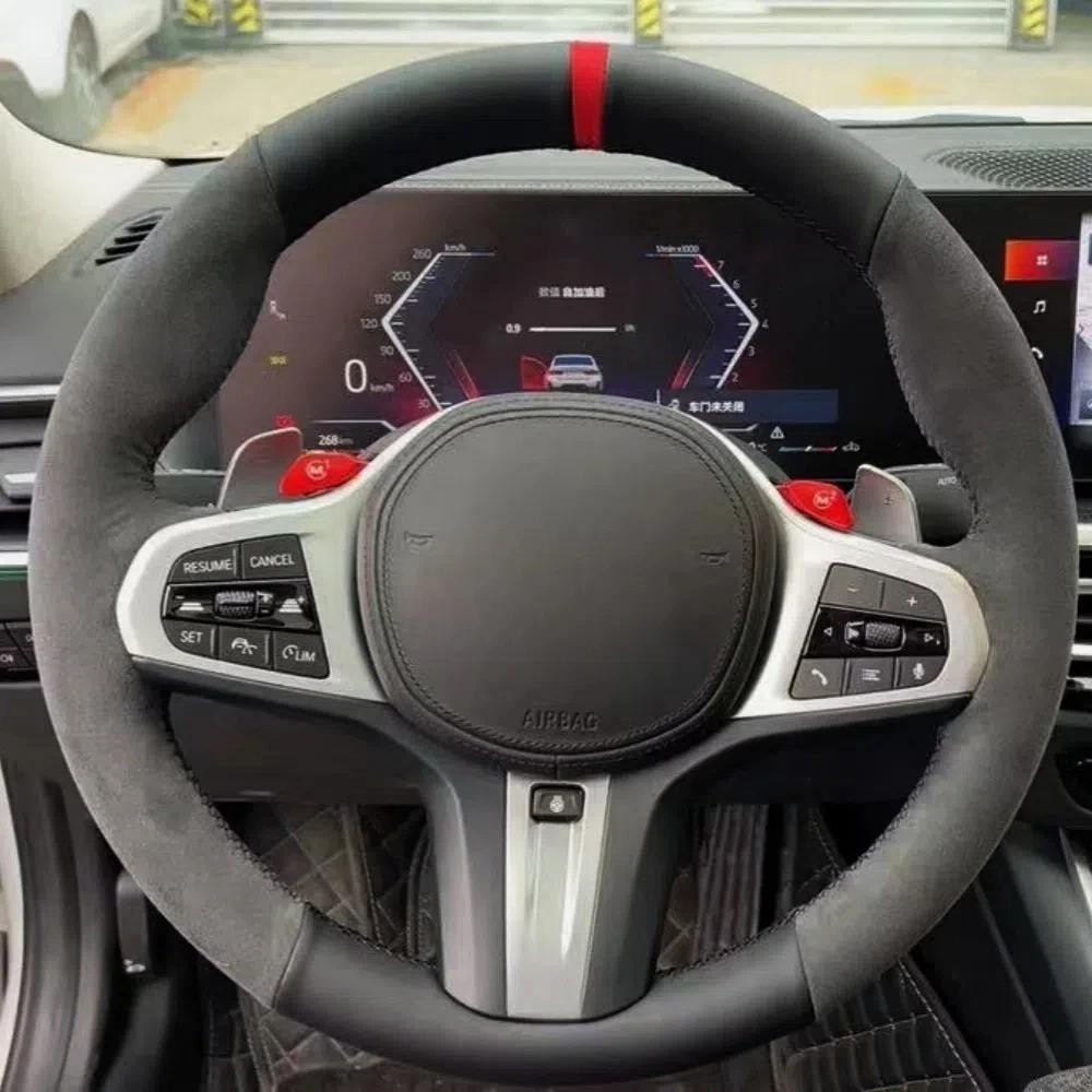 Custom พวงมาลัยรถ Anti-Slip ของแท้หนังสําหรับ BMW M Sport G30 G31 G32 G20 G21 G14 G15 Avant พวงมาลัย