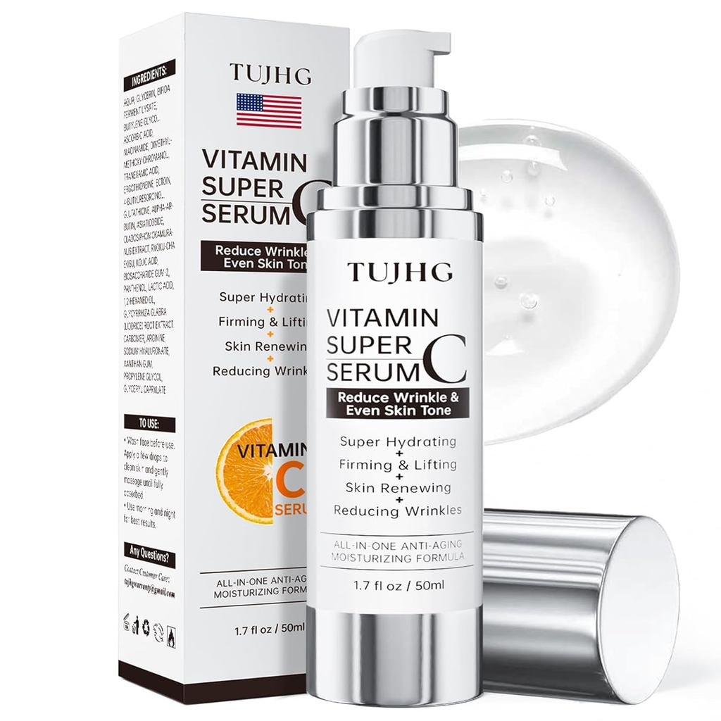 วิตามินซี Retinol Serum สําหรับผิวหน้า, Brightening & Anti-Aging ด้วยกรดไฮยาลูโรนิก, วิตามินอี, เปปไ