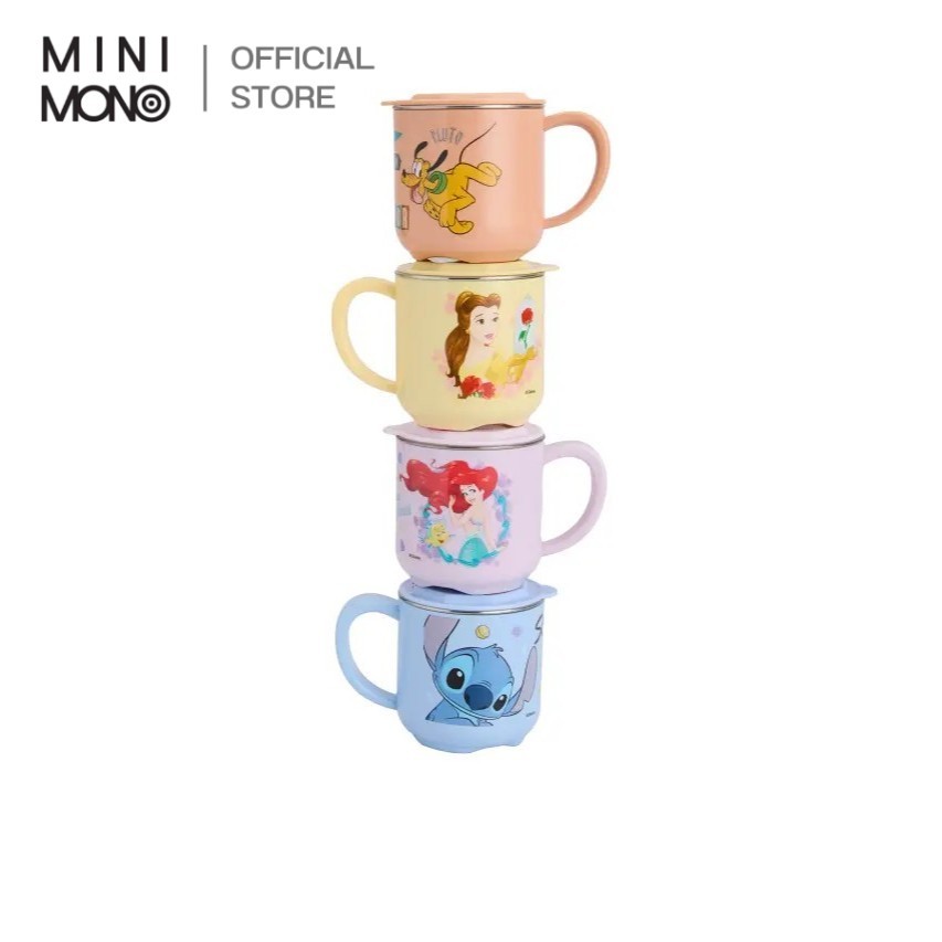 Mini Mono แก้วน้ำสแตนเลสพร้อมฝา สำหรับใส่น้ำร้อน/เย็น แข็งแรง ทนทาน Disney Officially Licensed
