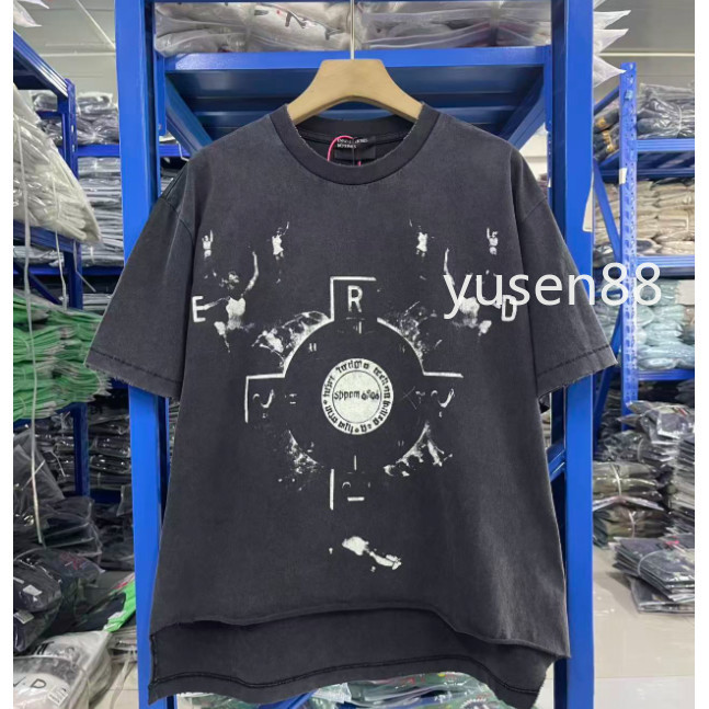 เสื้อยืดแขนสั้น พิมพ์ลาย Wash Water Distressed แฟชันใหม่ล่าสุด