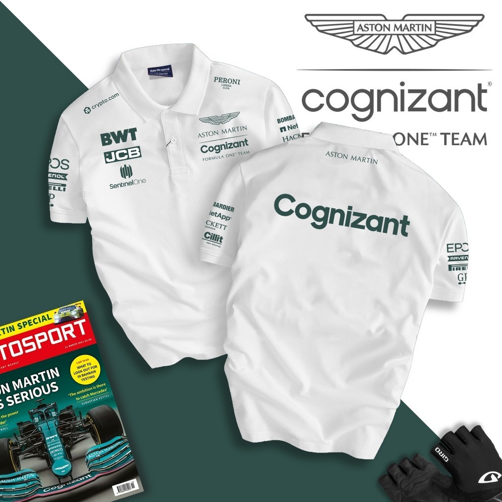เสื้อโปโล ASTON MARTIN Racing Polo T-shirt - เสื้อยืด CVC Crocodile เย็นสบาย - สไตล์กีฬา F1 - 4Man StoreVN  S-3XL