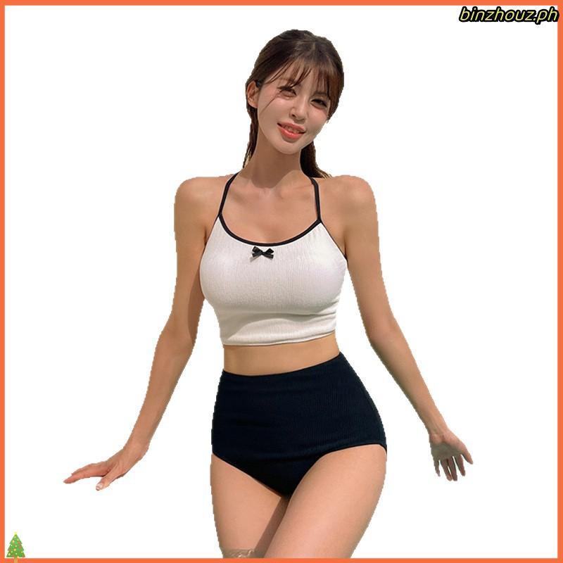 [MUSE STORE] VIDEO - ชุดเดรสยางยืดทอจั๊มสองสายอ่อนเยาว์และไดnc แต่งขอบสีและโบว์จับจีบ - พร้อมเข็มขัด