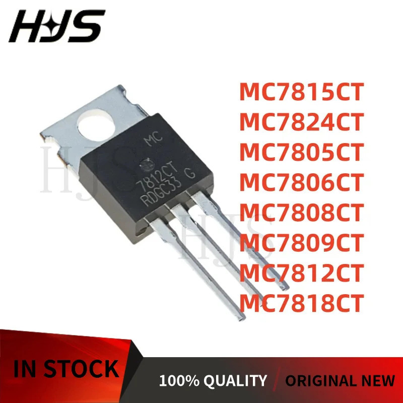 5PCS MC7815CT MC7824CT MC7805CT MC7806CT MC7808CT MC7809CT MC7812CT MC7818CT TO-220 Field Effect ทรา
