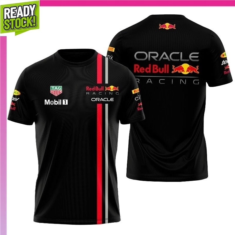 Red Bull/F1 Formula One Mens Sports 3D พิมพ์คอลูกเรือเสื้อยืดแขนสั้นเด็กผู้ใหญ่ WE1-734