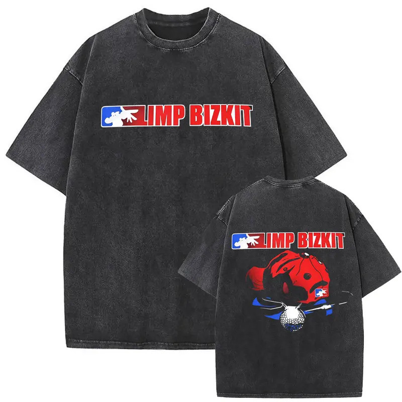 วินเทจ เสื้อยืดกราฟิก Limp Bizkit สำหรับผู้ชายและผู้หญิง ฮิปฮอป แคชชวล ขนาดใหญ่ เสื้อยืดแขนสั้น ยูนิเซ็กซ์ สตรีทแวร์