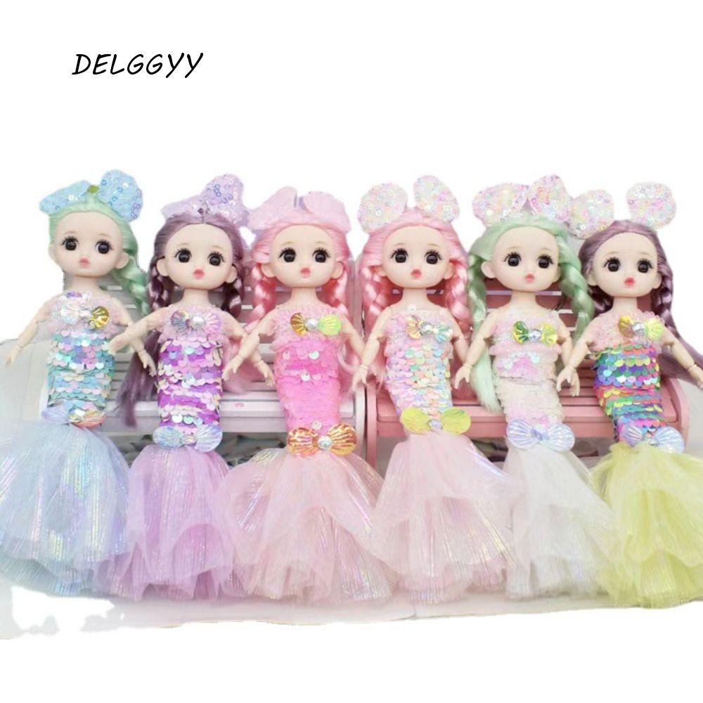 DELGGYY Bjd ตุ๊กตานางเงือกของเล่น, BJD Mermaid Joint Movable Bjd เจ้าหญิง Mermaid ตุ๊กตา, ตุ๊กตาคอสเ