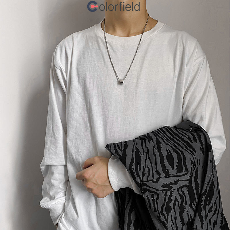 Colorfield สร้อยคอยาวทำจากเหล็กไทเทเนียม พร้อมจี้สไตล์ฮิปฮอป เครื่องประดับอเนกประสงค์สีไม่ตกสำหรับผู้ชาย-COD💖