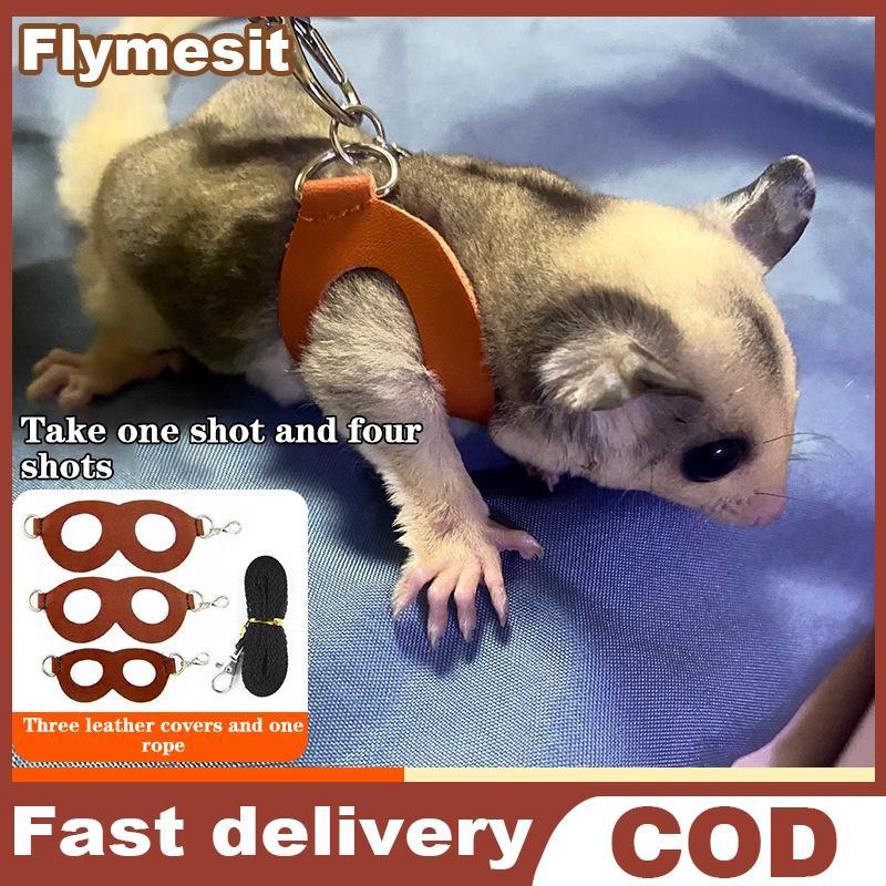 Flymesit 4 ชิ้นสัตว์เลี้ยงขนาดเล็กสายรัดหน้าอกหนูแฮมสเตอร์กระรอก Leash Anti Bite Traction เชือก Sugar Glider Windproof พิเศษ Anti Lost เชือก EN - รูปที่ 2