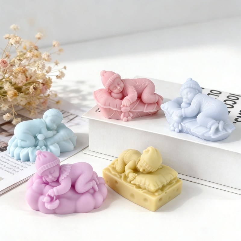 Cozy Sleep Baby แม่พิมพ์ซิลิโคนสําหรับหล่อเรซินทําสบู่ Cnady