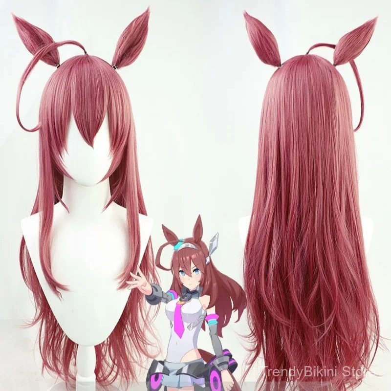 วิกผมคอสเพลย์ Uma Musume Mihino Bourbon สำหรับ Anime Game Character Roleplay Party ทำจากเส้นใยสังเคร