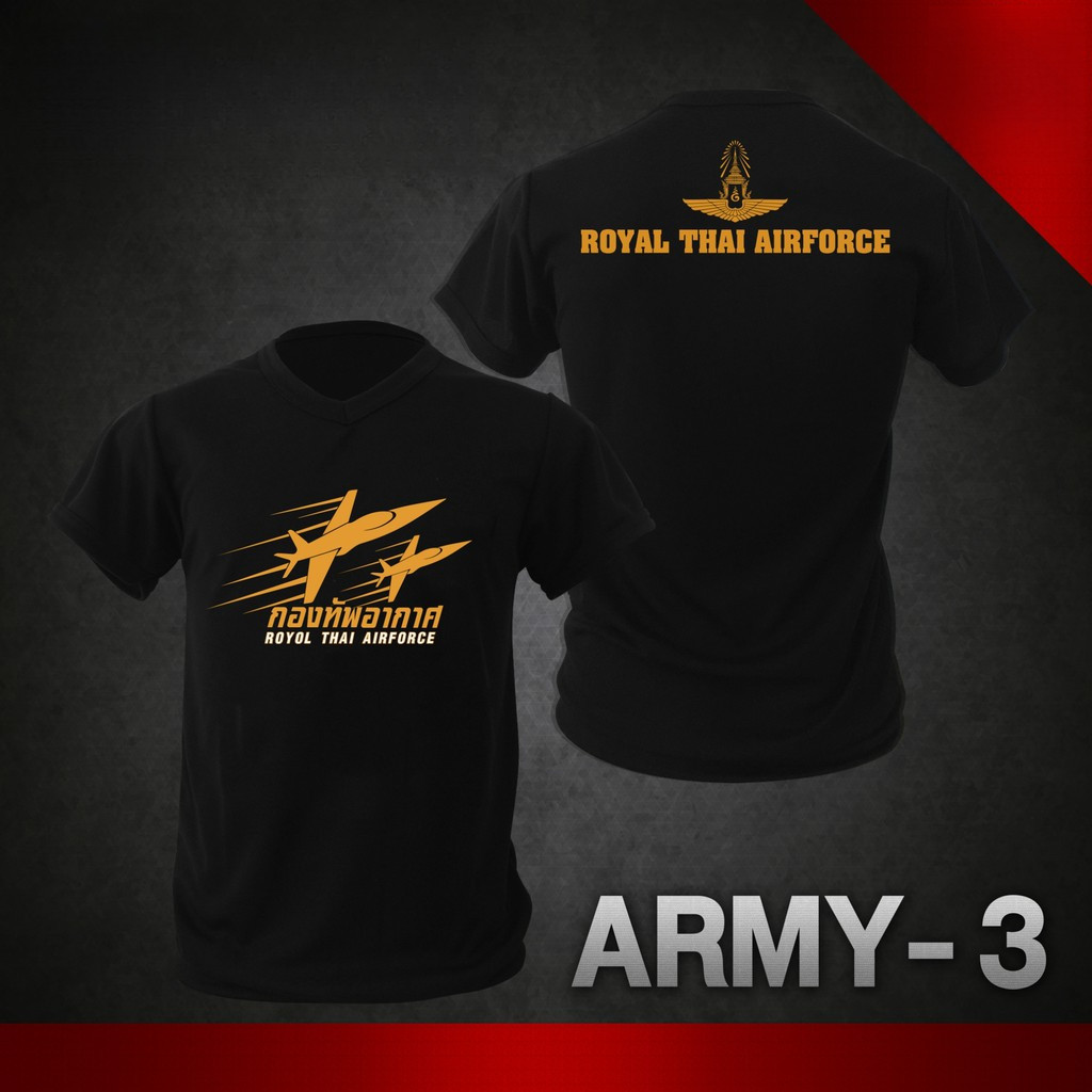 เสื้อยืดพิมพ์ลาย Royal Thai Air Force สไตล์ทหาร ผ้าคอตตอน 100% คอกลม แขนสั้น สำหรับทุกเพศ พร้อมไซส์ห