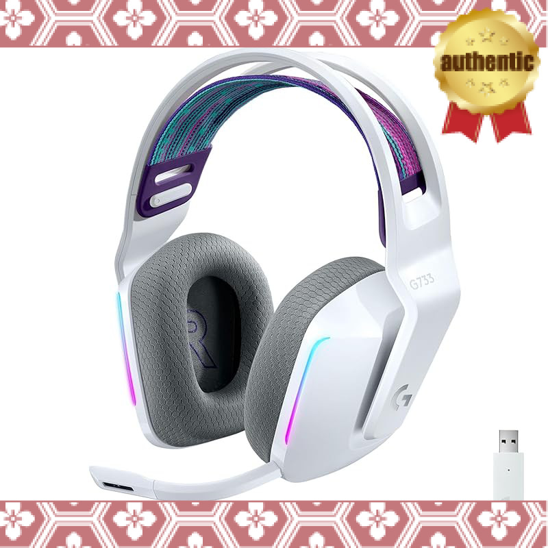 Logicool G Wireless Gaming Headset G733 LIGHTSPEED G733-WHn with 7.1ch Microphone, 266g Lightweight,