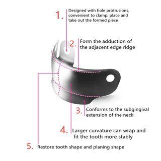 Dental Clamp Ring Sectional Contoured Matrix System Nickel Titanium Matrix Band แถบแมททริกซ์ทันตกรรม NITI แมททริกซ์โลหะ