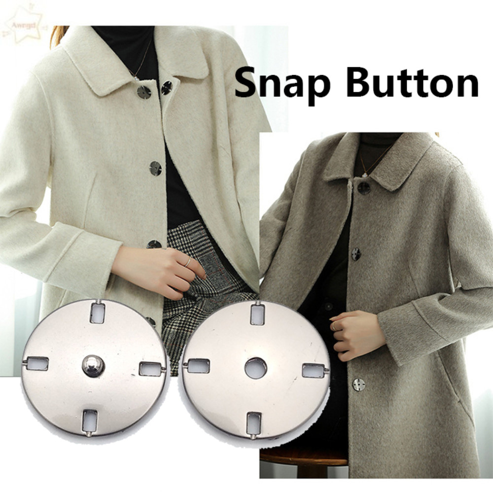 AWNGD 5 คู่ปุ่ม Snap,ที่มองไม่เห็นโลหะ Snap Fasteners,เสื้อผ้าเย็บ Snap รอบ Handmade ทองสีดําเงินปกป