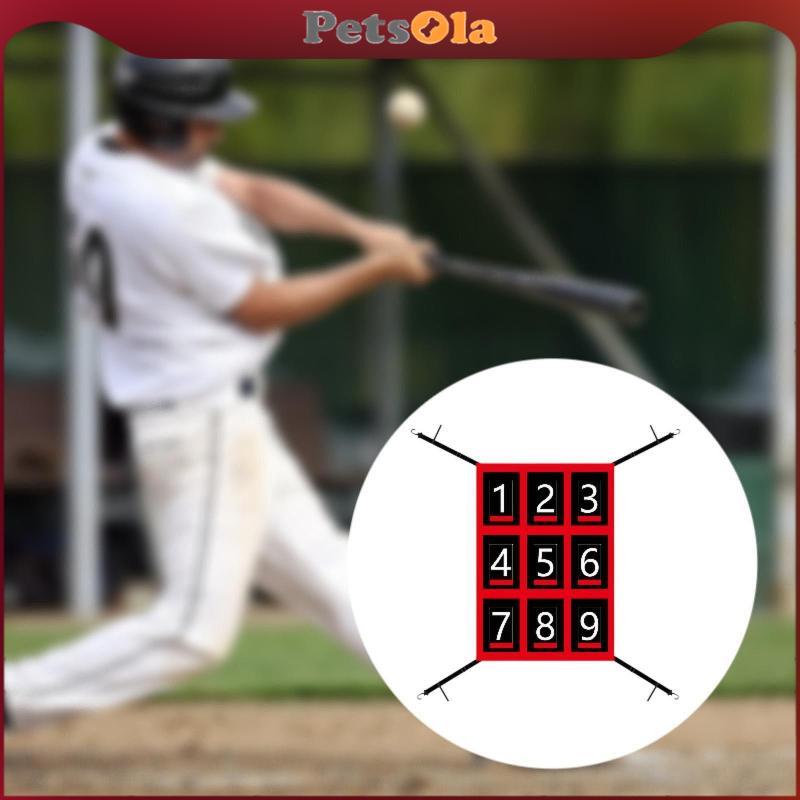 [PETSOLA] Baseball Strike Zone Target ปรับแบบพกพา 9 กระเป๋า Practice Pad สําหรับเหยือกความแม่นยําการ