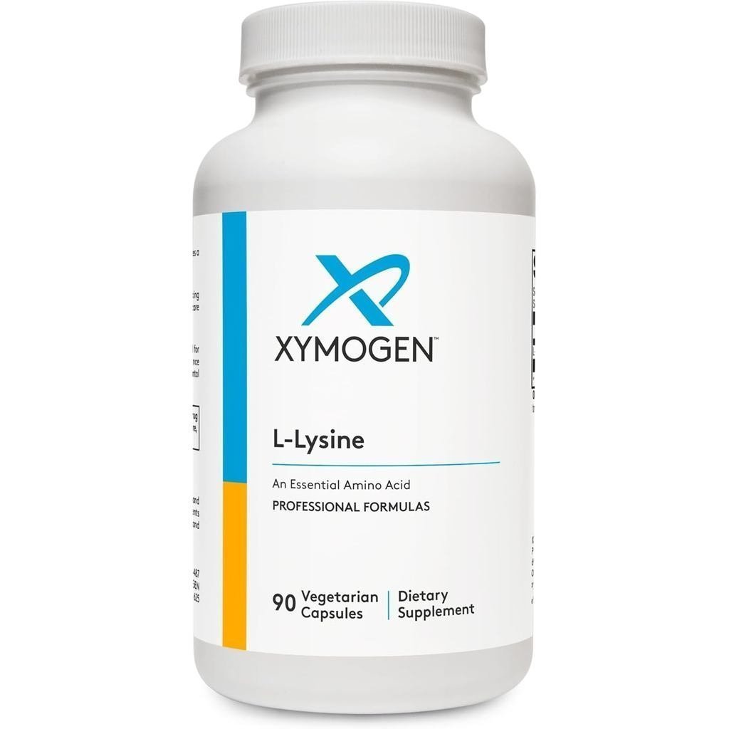 XYMOGEN L-Lysine 1000mg แคปซูล - อาหารเสริมกรดอะมิโนเพื่อความสมดุลและการทำงานของคอลลาเจน (90 แคปซูล)
