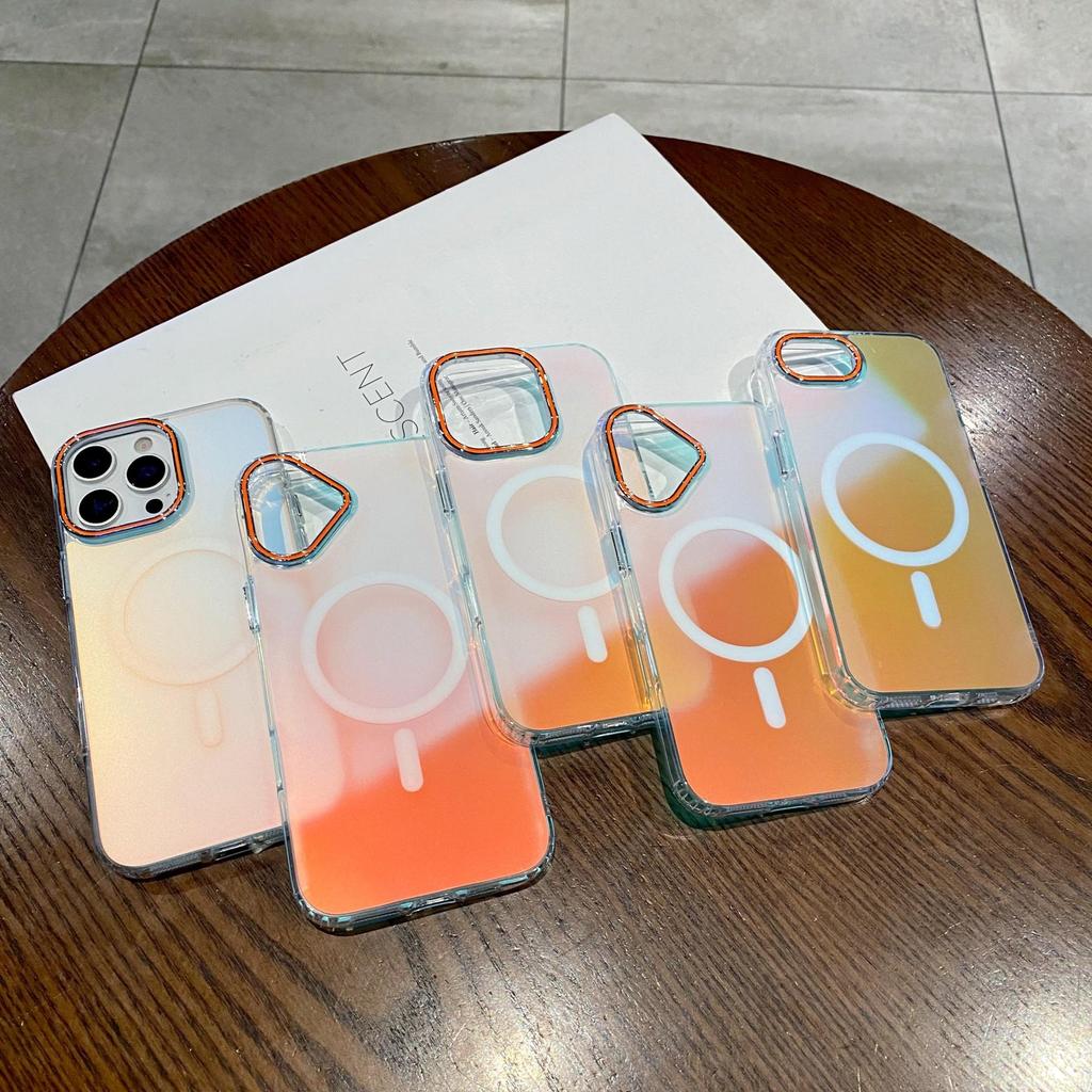เหมาะสําหรับ iPhone 17 Pro Max สีเหลือบเลเซอร์ใหม่ iPhone 16 Pro เคสโทรศัพท์มีสไตล์ iPhone 14 Plus M