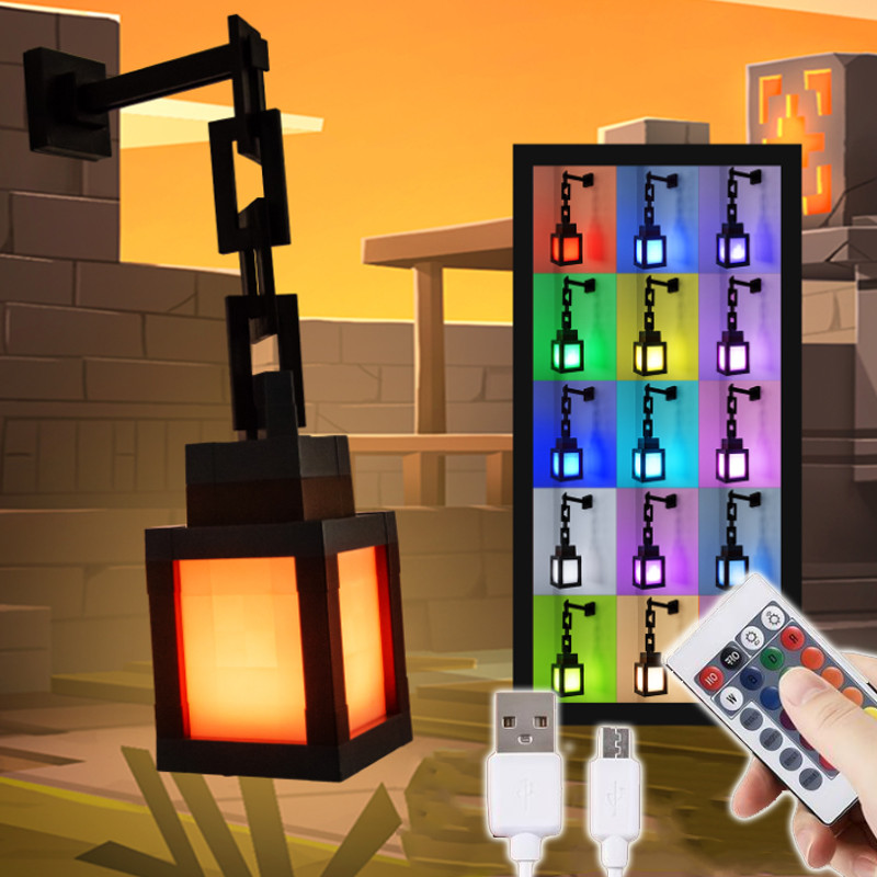 โคมไฟกลางคืนรูปโคมไฟ  โคมไฟ RGB  มีหลายสีและสามารถควบคุมด้วยรีโมท 3Dแสงกลางคืน