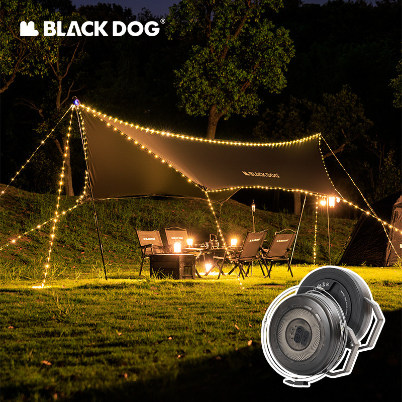 BLACKDOG หลอดไฟแคมป์ปิ้งความยาว 10 เมตร สภาพแวดล้อม Star Yu แบตเตอรี่ 2000mAh สำหรับ กลางแจ้ง