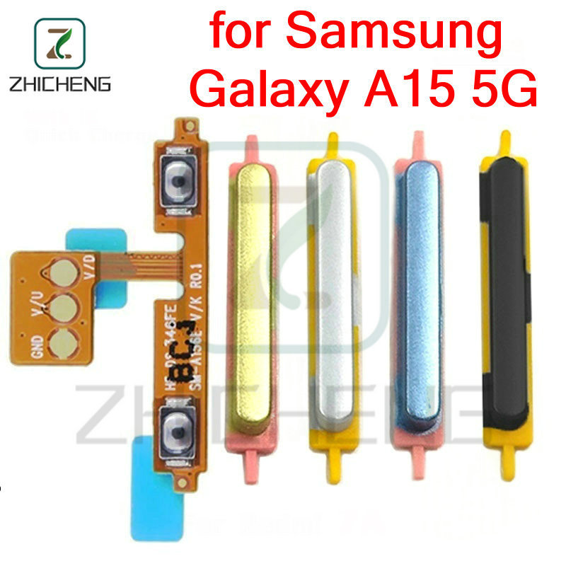 สําหรับ Samsung Galaxy A15 5G ปุ่มด้านข้างปุ่ม Flex Cable Keys ปุ่มปิดระดับเสียงขึ้นและลงด้านข้างอะไหล่ทดแทน
