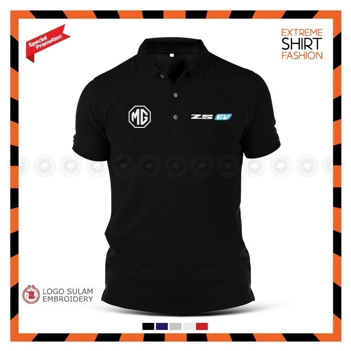 เสื้อโปโล MG ZS EV SUV สำหรับผู้ชาย ทำจากฝ้ายเนื้อดี 100% มีปักโลโก้ ราคาประหยัด