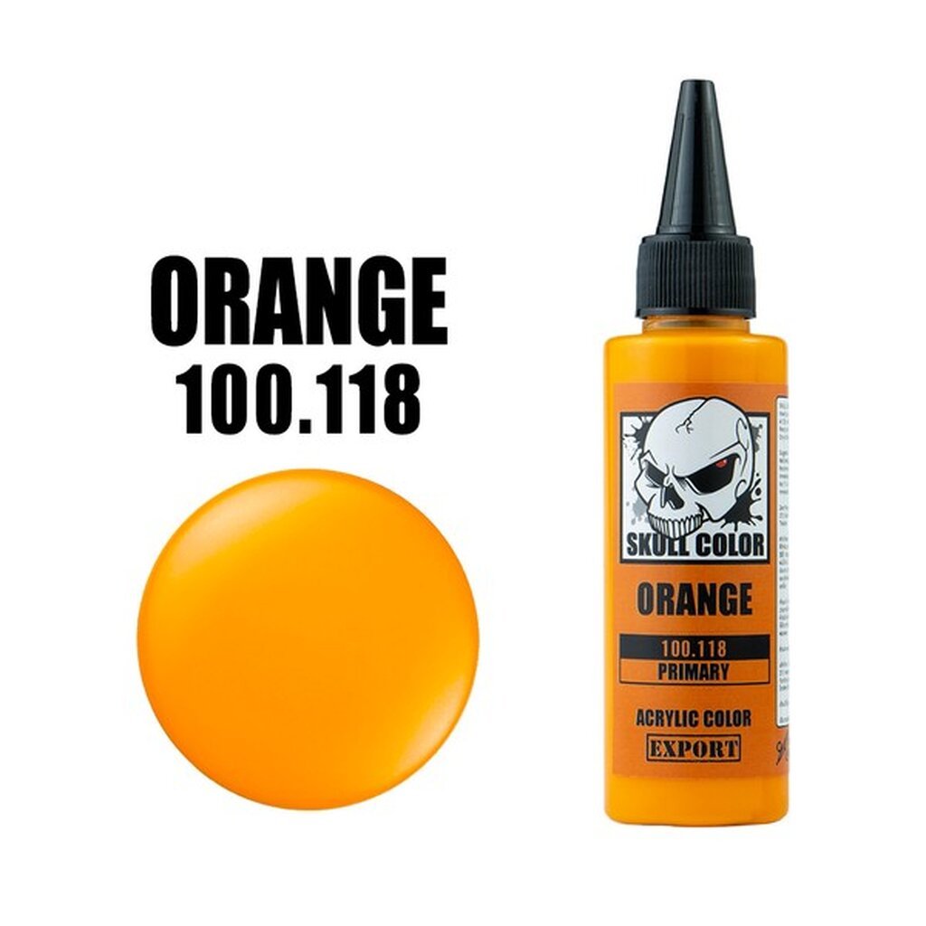 SKULL COLOR 100.118 ORANGE ACRYLIC COLOR 60ML (PRIMARY) สีอะครีลิกสำหรับพลาสติก โมเดล VCA GUNDAM