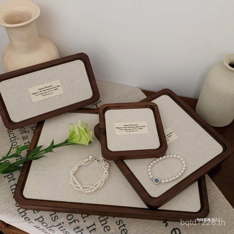 อุปกรณ์ประกอบฉากแผ่นไม้ไม้เนื้อแข็งไม้เครื่องประดับแสดงสร้อยคอเลือกภาพเครื่องประดับแหวน ฮะ ถาดเครื่อ