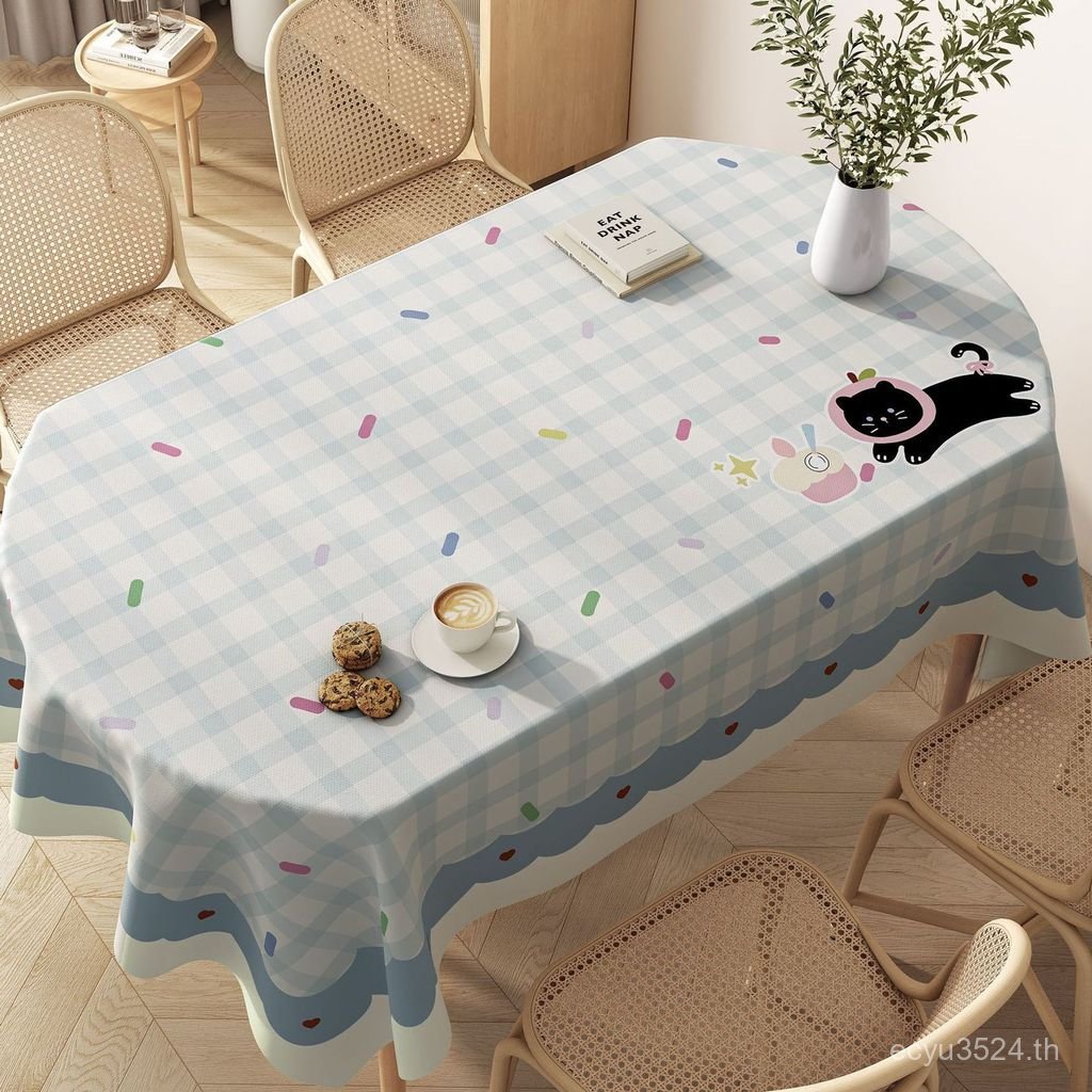 สี่เหลี่ยมผืนผ้าสไตล์ใหม่ผ้าปูโต๊ะกันน้ํามัน pvc ร้านอาหารโรงงาน ins เสื่อโต๊ะ 2025 สไตล์ Typhoon คร