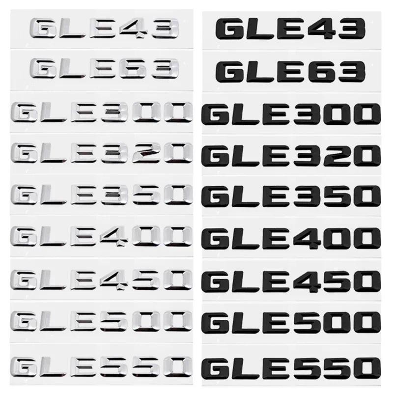 3D รถด้านหลังสติกเกอร์หางจํานวนสัญลักษณ์สําหรับ Mercedes Benz GLE43 GLE63 GLE300 GLE320 GLE350 GLE40