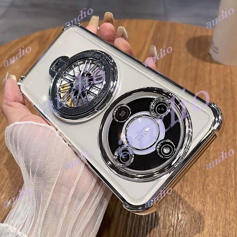 Honor X9d 5G สี่มุมชุบโปร่งใสเคสโทรศัพท์พร้อม Windmill สําหรับ HONOR X9d X9D HonorX9d 5G กันกระแทกซิ