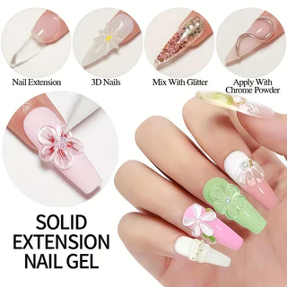 OsNailmall 100g Non Stick Hand Extension Gel ยาทาเล็บ Solid Milky Jelly Hard Gel สําหรับเล็บปลอมแกะสลักดอกไม้เล็บอะคริลิคเจล