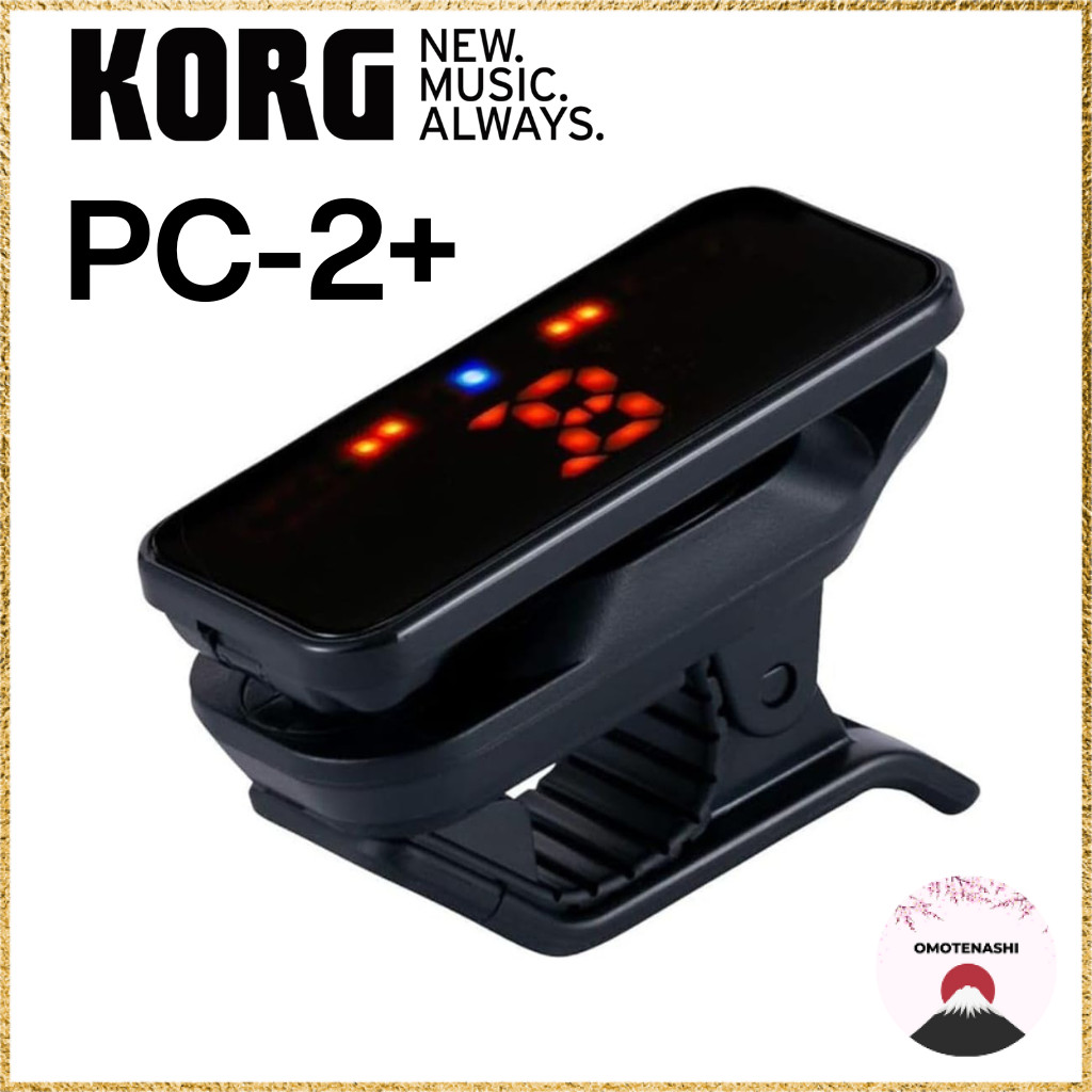 KORG Guitar/Bass Clip Tuner Pitchclip 2+/18 Hours Continuous, Left-Handed Compatible, Black PC-2+