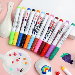 ปากกาไวท์บอร์ด ปากกาสี 8/12 สี ปากกาสีลอยน้ำมหัศจรรย์ ใช้งานได้หลากหลาย ส่งจากไทยสีน้ำ ศิลปะ สี ปากกาเมจิก หลากสี