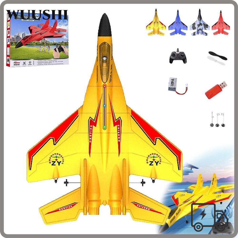 WUSHI รีโมทคอนโทรล Fighter Jet, ZY-530 USB ชาร์จ 2.4ghz Rc รีโมทคอนโทรล Fighter Plane, ไฟที่มีสีสันไ