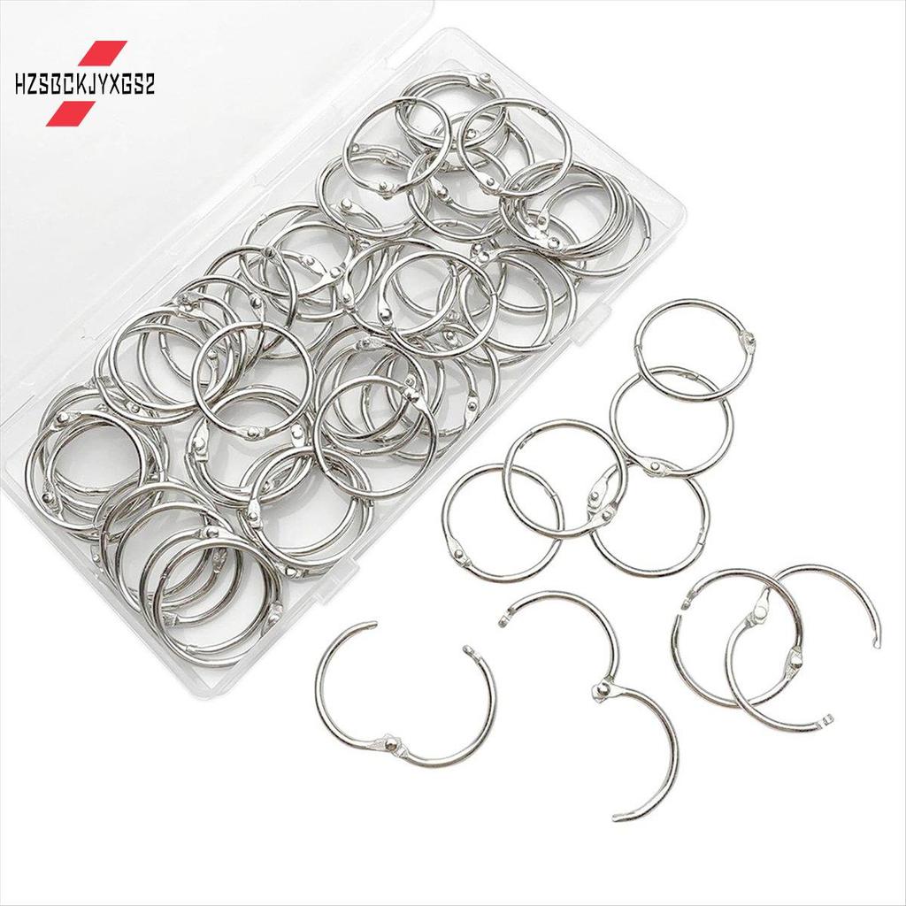 Hzsbckjyxgs260 PCS Loose Leaf Binder Rings 1-Inch Office Book Rings, Plated Steel Binder Rings, Key 