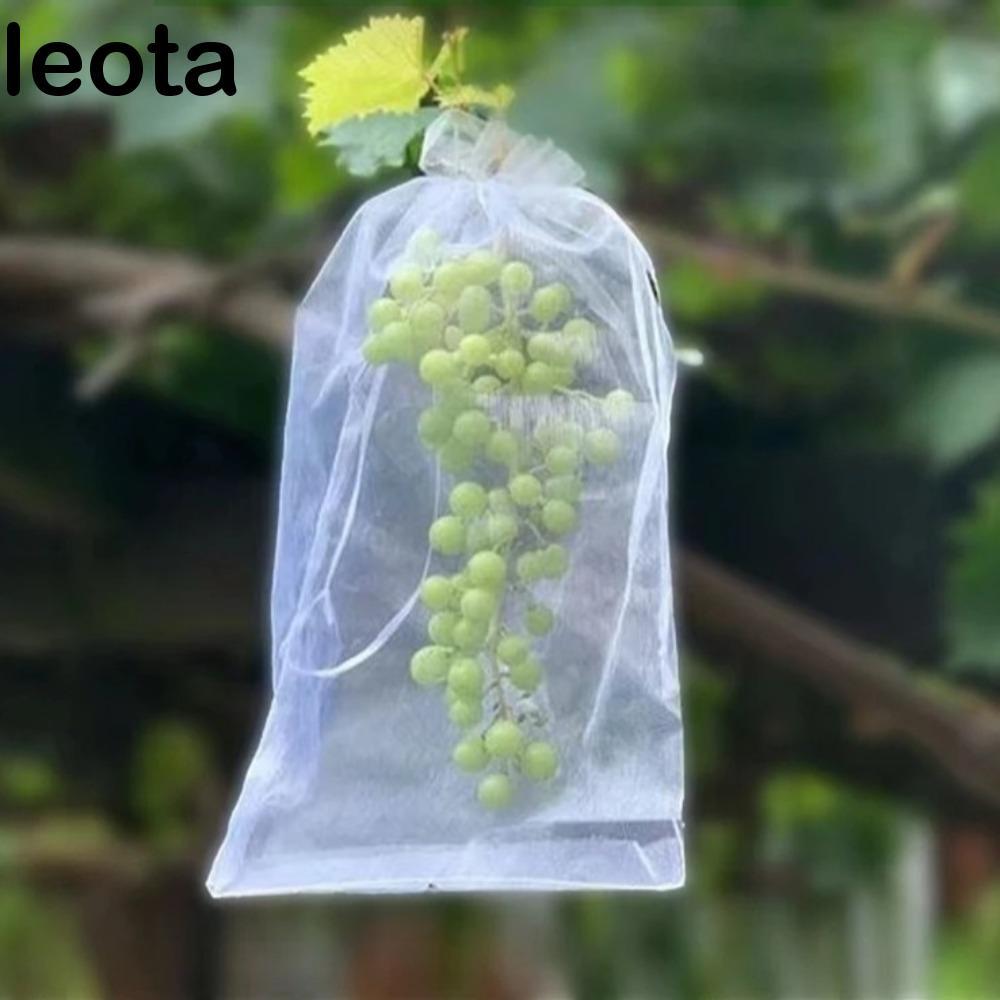 LEOTA 100pcs ถุงป้องกันพืชผัก, Generic White Grapes Fruit Grow กระเป๋า, ตาข่ายมัลติฟังก์ชั่น Breathable Plant Grow กระเป๋าสําหรับ Pest Control Anti-Bird