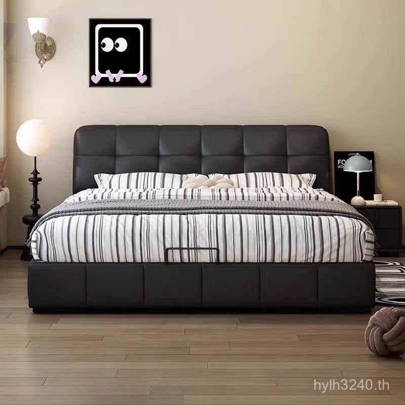 Fu Small Apartment Soft Bed Bag Simple Double Bed Bed Bedside 1.5m Jane Black Production Modern Bed 