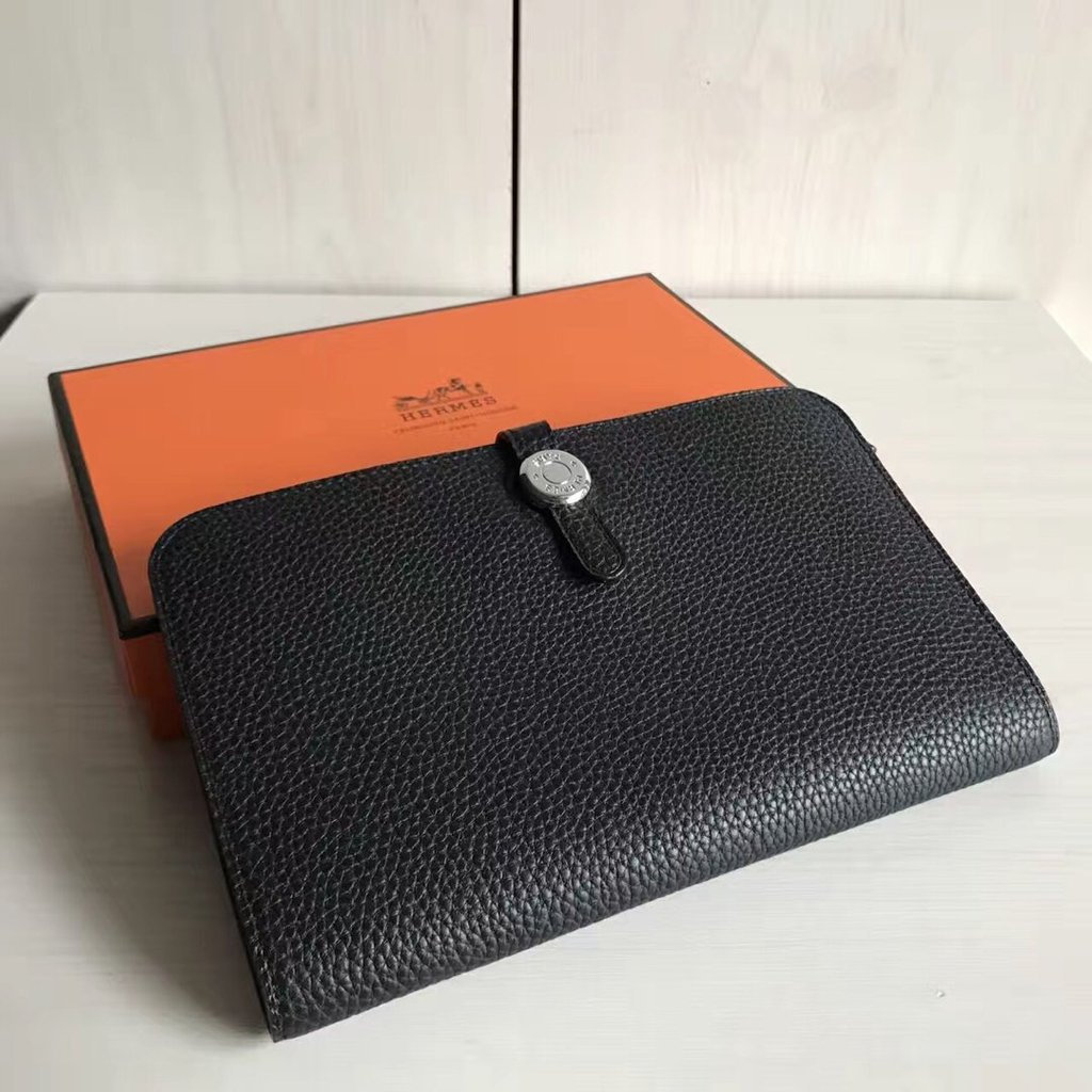 Togo Lychee Leather H Drawstring Passport Book Wallet Passport Holder Wallet Wallet