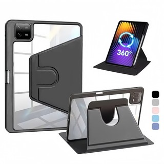 เคสหนังอะคริลิคใส หมุน 360° สำหรับRedmi Pad2 12.1/SE11/SE8.7/Pad2 Xiaomi Pad 6/8Pro 7/7Proใส่ปากกาได