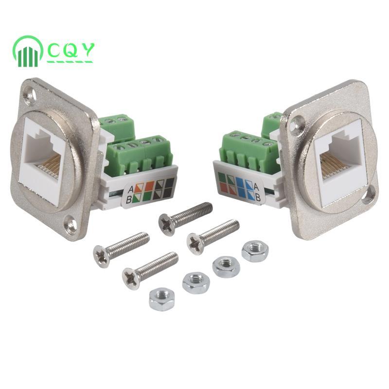 2PCS RJ45 แผง Mount สกรู Terminal อะแดปเตอร์, RJ45/8P8C หญิงแผง Mount Connector, RJ45 Solderless Ter